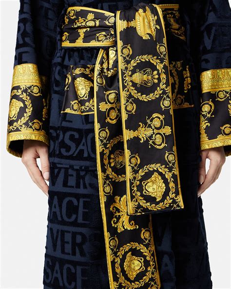 versace baroque bathrobe|versace hooded robe.